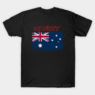 Respect with the Australian worn Flag T-Shirt